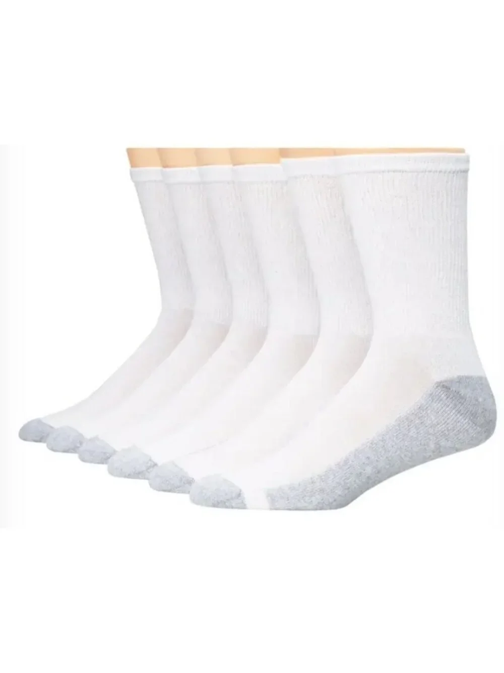Hanes Big & Tall Men Cushion Crew Socks 6 Pack 12-14
